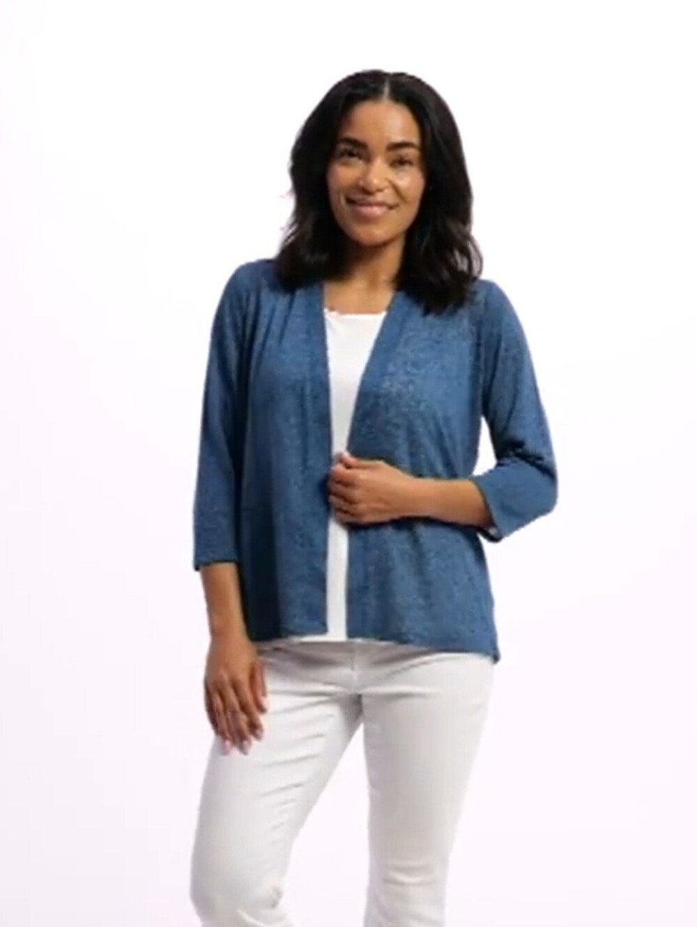 New Slub Knit Open Front Women's Cardigan Topper Small